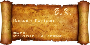 Bambach Koridon névjegykártya